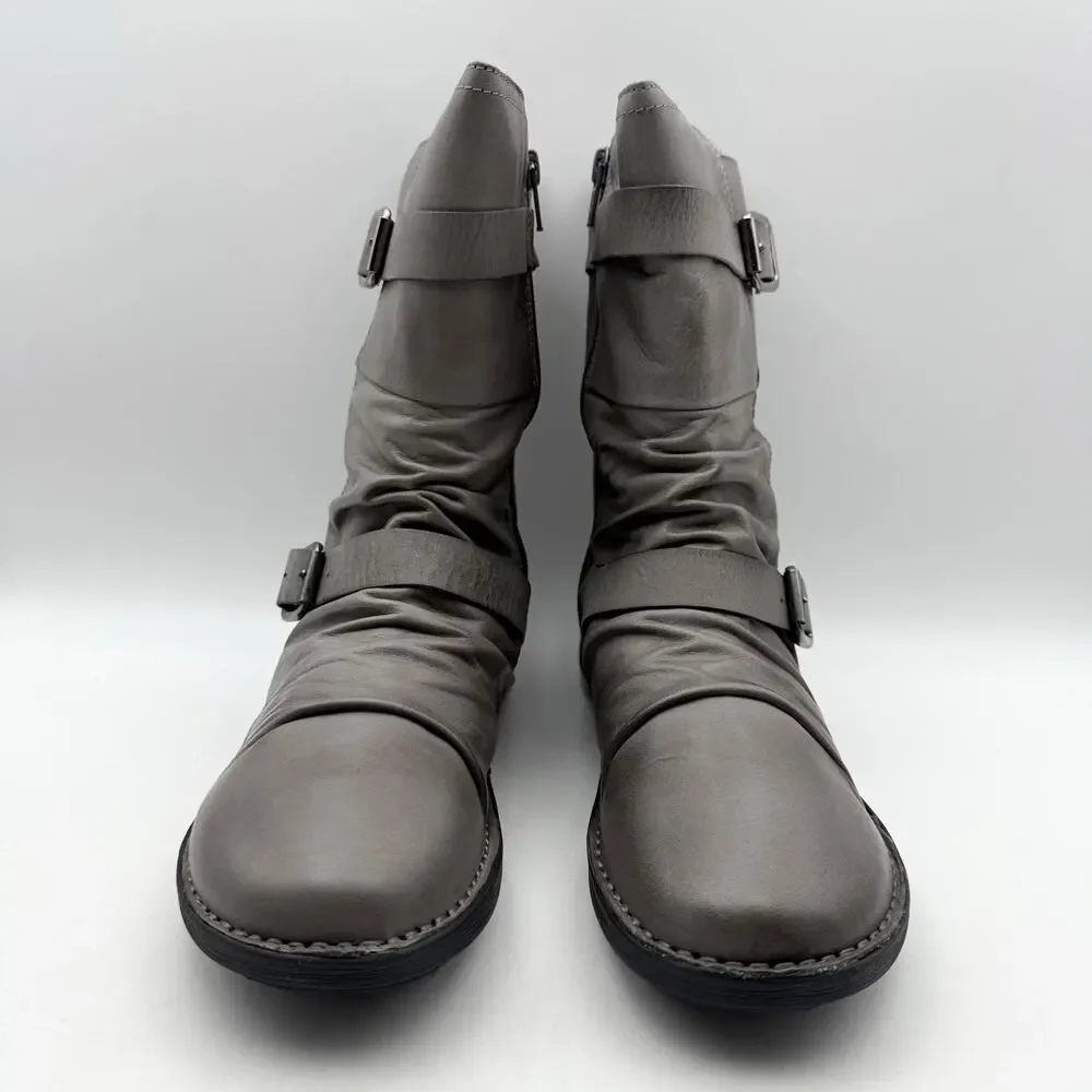 Miz Mooz Womens Pasha Mid Calf Boots EU 39 US 8.5 Grey Leather NIB
